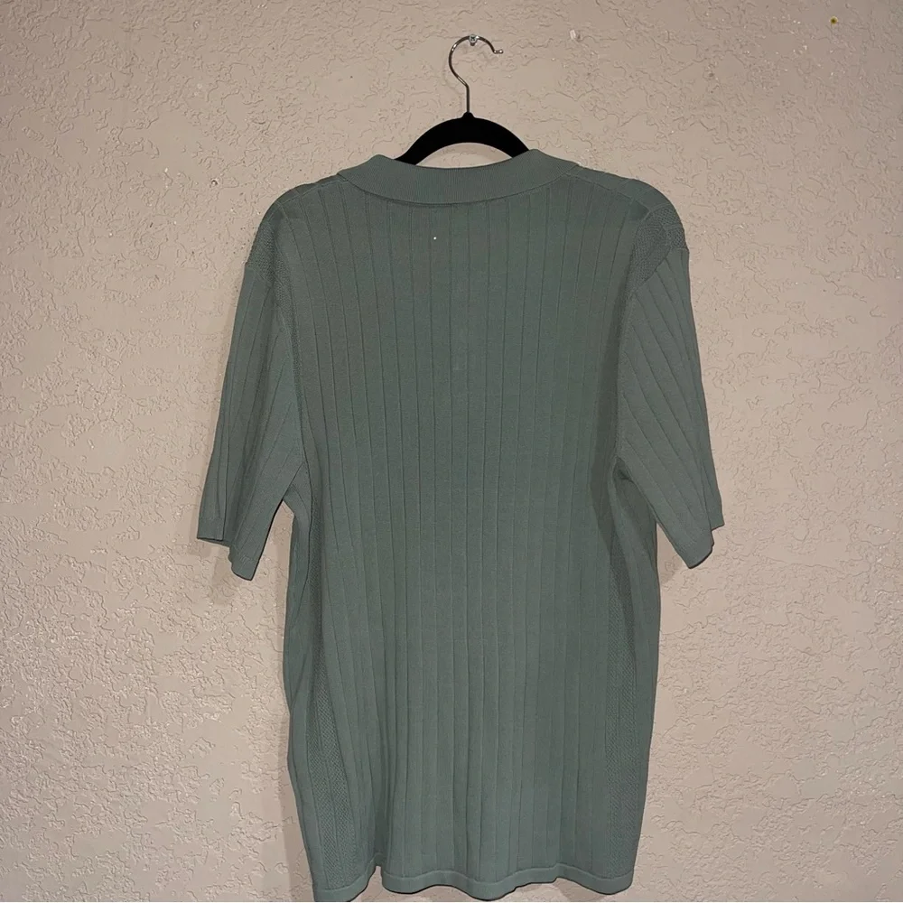 BRADY | NWT! Men's Engineered Rib Polo Sweater in Sage size: large - Picture 4 of 4